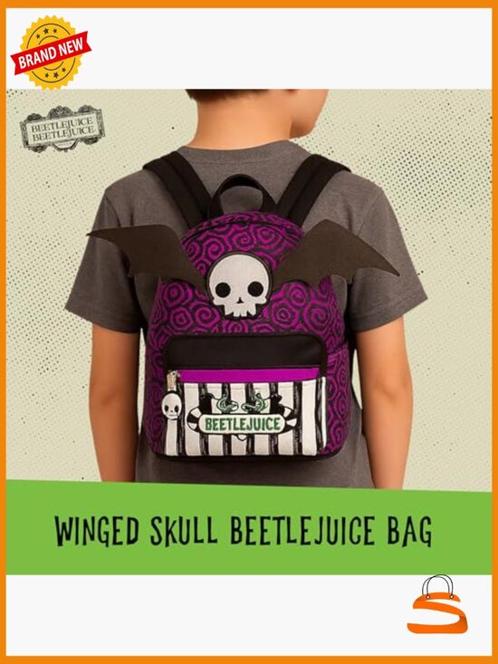 Beetlejuice Mini Backpack Small Travel Bag Purse Adjustable Straps